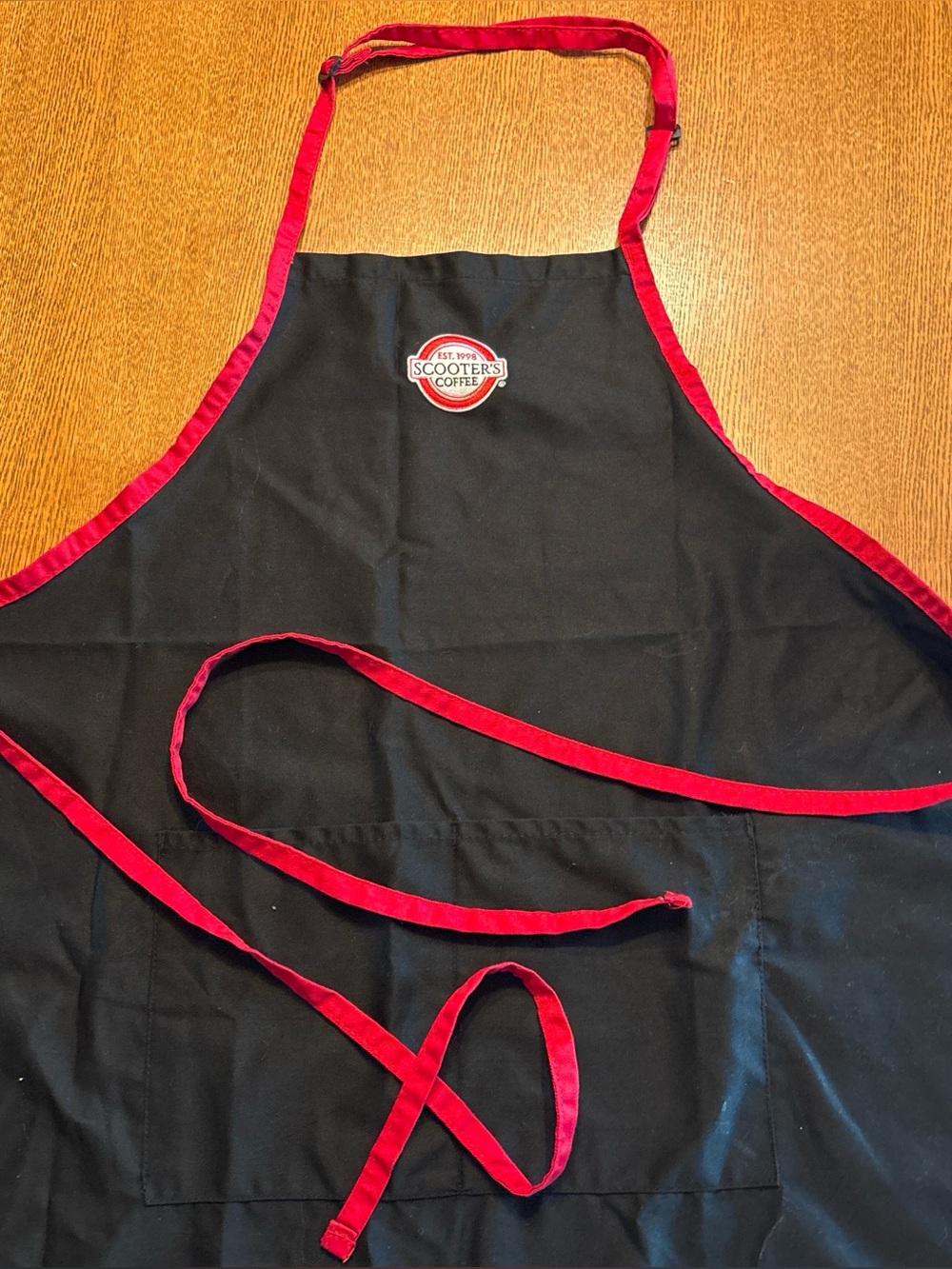 Black Apron with Red Trim